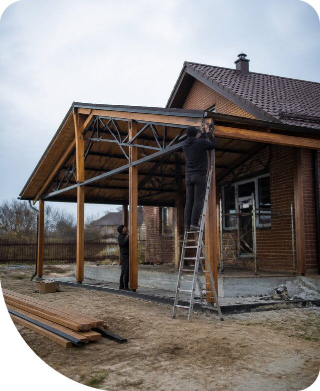 Пристройка навеса к дому и участку в Переславле-Залесском под ключ